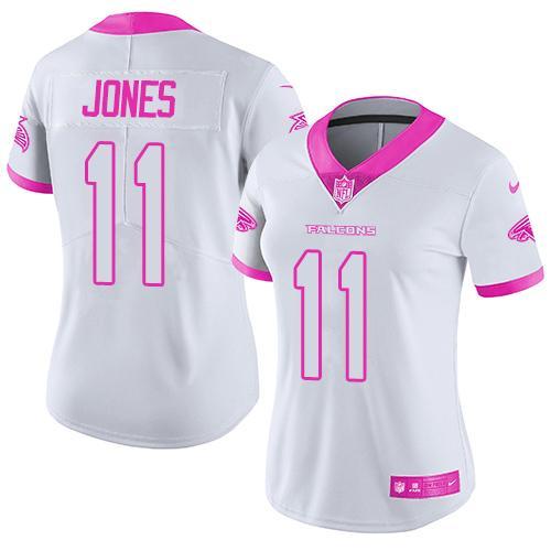 Women White Pink Limited Rush jerseys-007